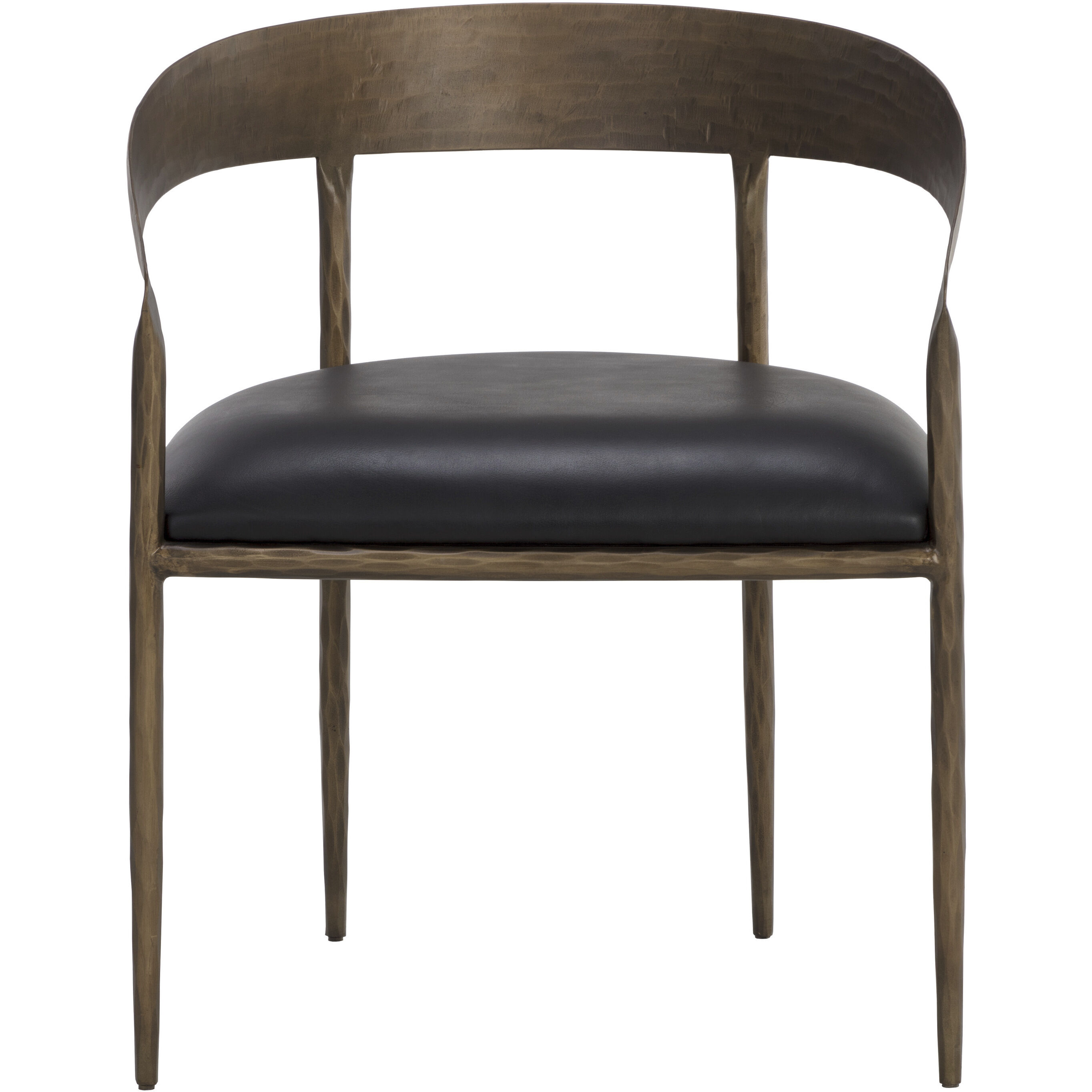 Zanatta Charcoal Black Leather Dining Armchair